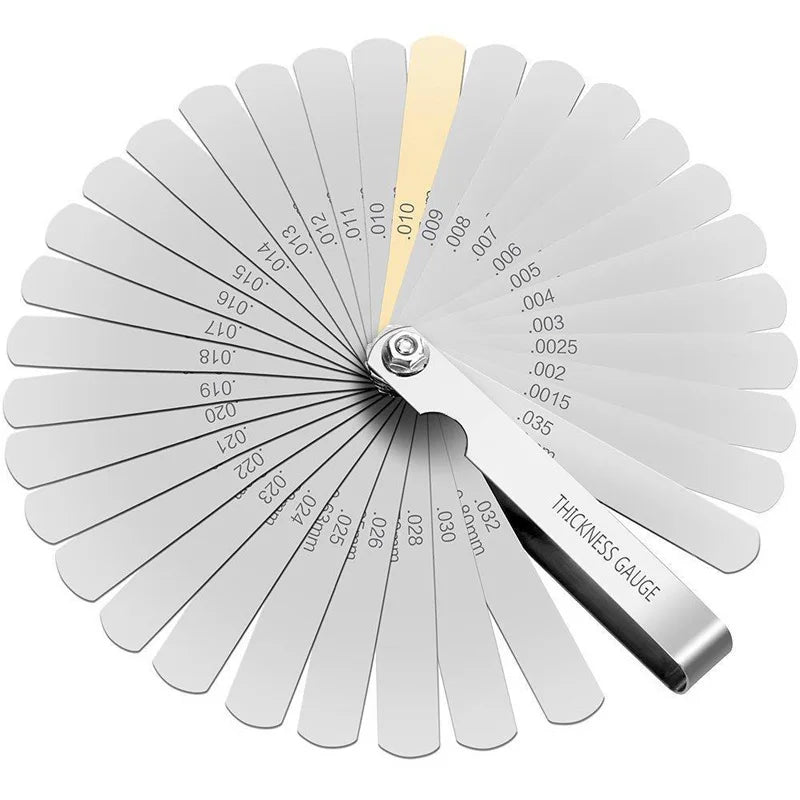 Stainless Steel Feeler Gauge Set with Metric and SAE Markings