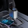 120W 4-in-1 Retractable Car Charger with Dual USB and Type-C Ports