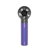 A purple portable USB misting fan with a black grille and blue accents.