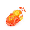 Orange and white battle spinning top with metal construction