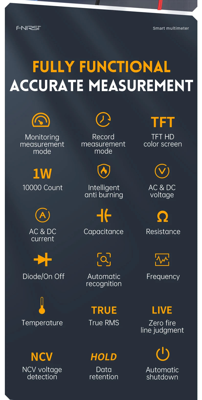 Professional Digital Multimeter with True RMS & Auto Range