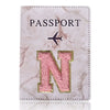 Embroidered Letter Passport Holder with Card Pocket