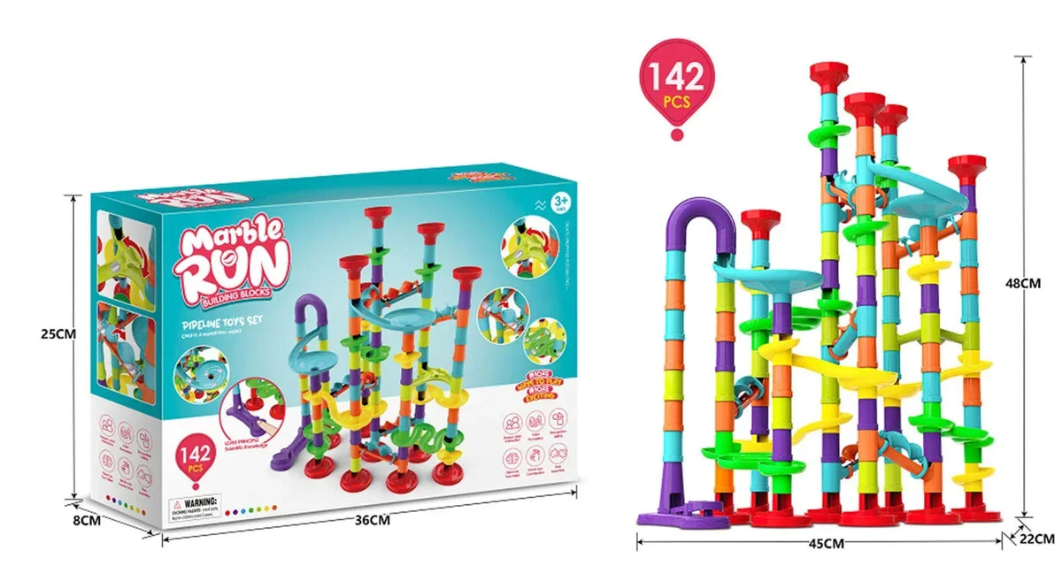 DIY Marble Run Building Blocks Set