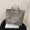 Clear PVC Tote Bag with Letter Print