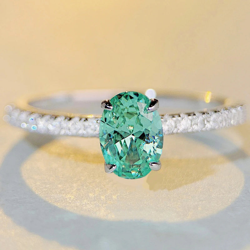 Elegant Oval CZ Sterling Silver Ring