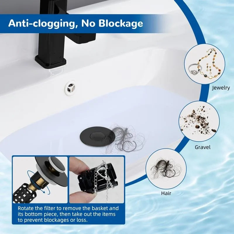 Universal Stainless Steel Sink Drain Filter with Spring-Loaded Stopper
