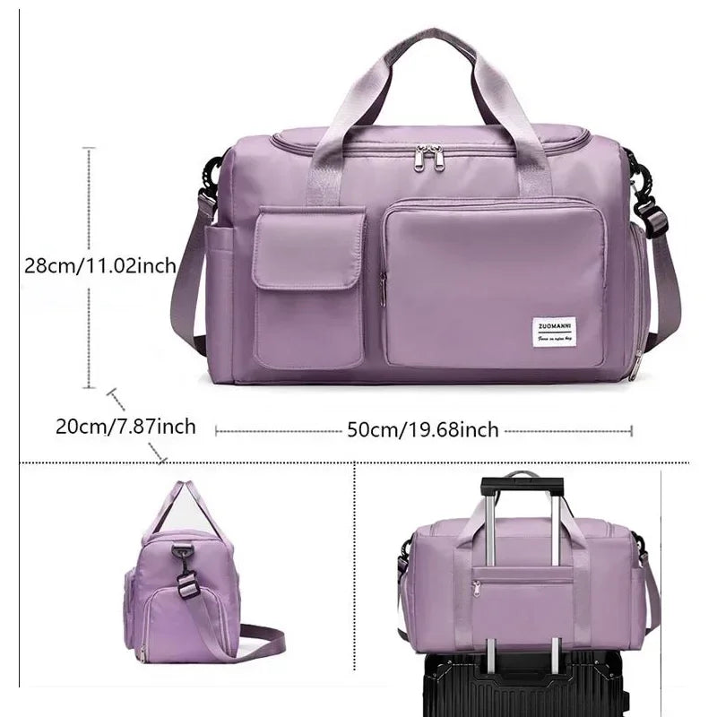 Large Capacity Travel Duffle Bag with Shoe Compartment