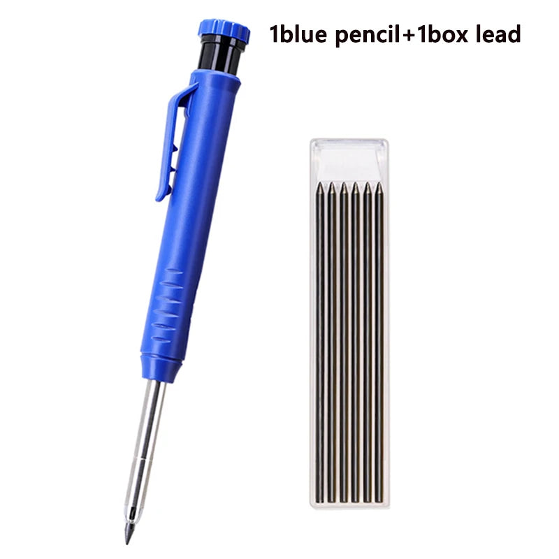 Heavy-Duty Carpenter Pencil Set with Extended Tip and Built-In Sharpener