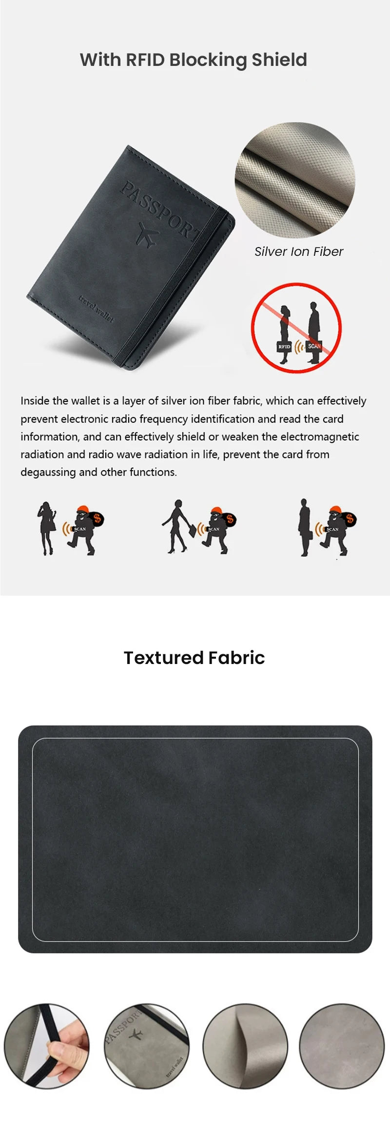 RFID-Blocking Travel Passport Wallet with Multiple Card Slots