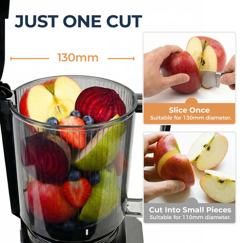 Slow Juicer with Large Feed Chute and Auto Pulp Ejection