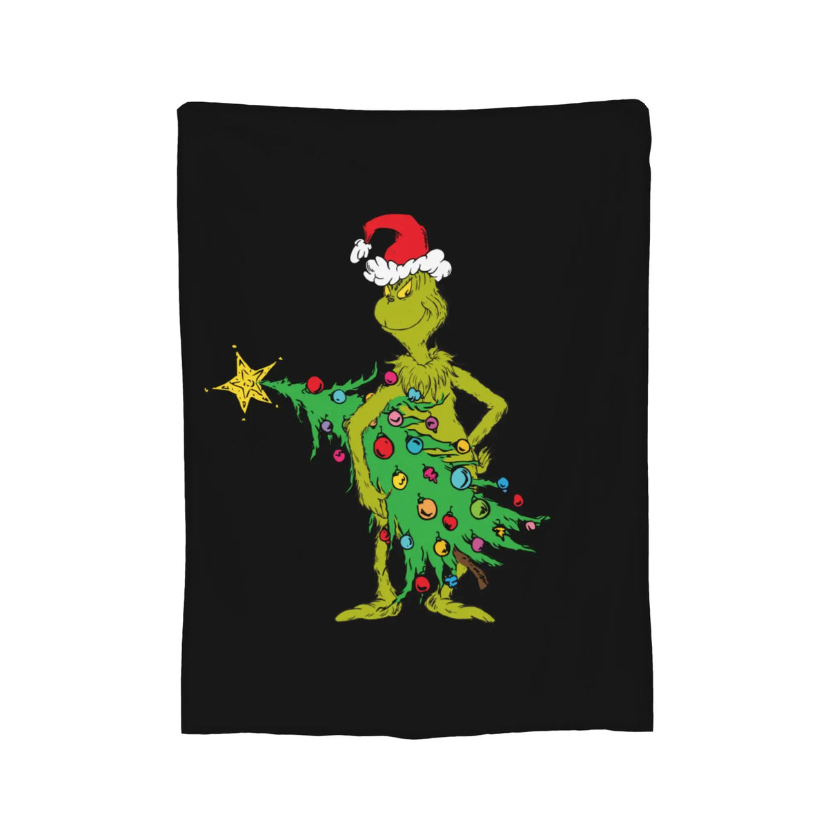 Grinch-Themed Coral Fleece Throw Blanket