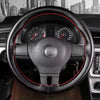 Braided Leather Steering Wheel Cover with Anti-Scratch Protection