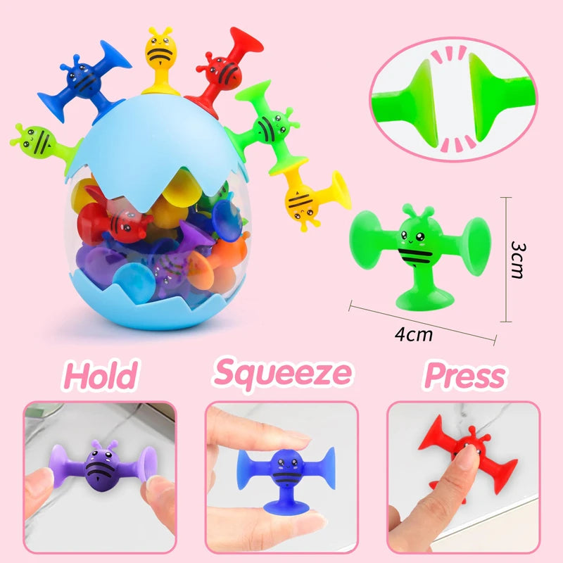 Soft Silicone Animal Building Blocks with Suction Cups