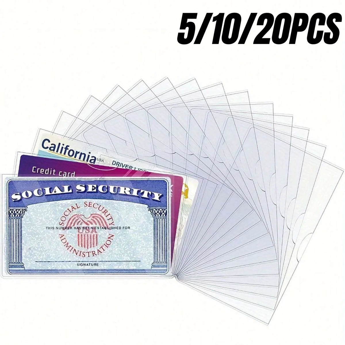 Clear PVC Card Protector Sleeves (5-Pack)