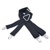 Black classic X-back adjustable suspenders with metal clips