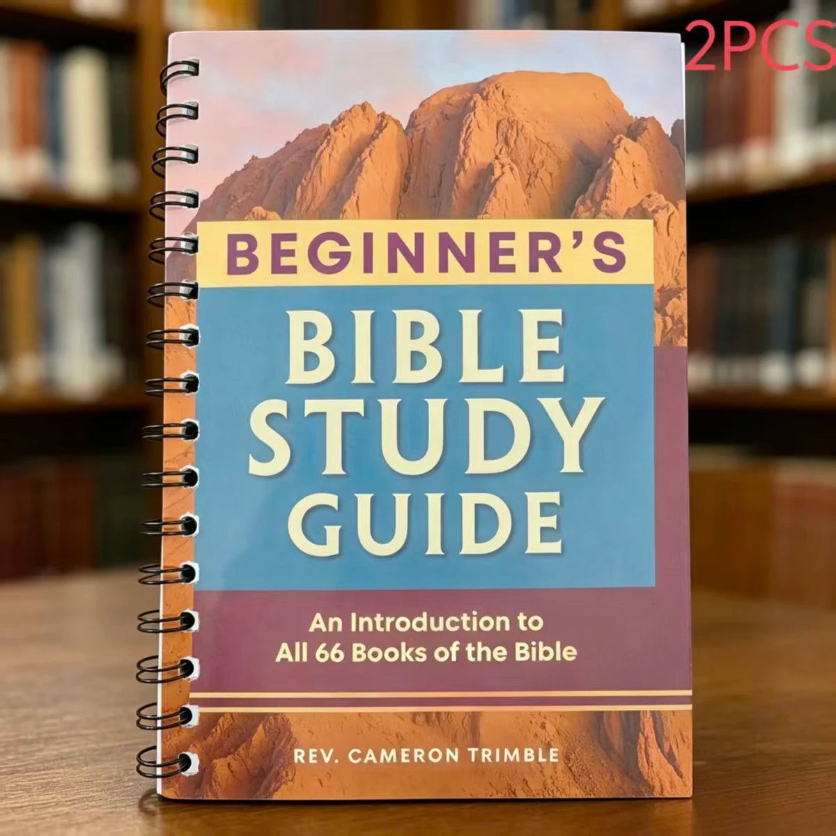 A paperback Bible study guide titled Beginner's Bible Study Guide by Rev. Cameron Trimble with a desert landscape background.