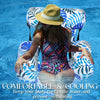 Inflatable Water Hammock with Armrests – Tropical Leaf Pool Lounger for Adults