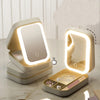 LED Lighted Makeup Case with Adjustable Mirror