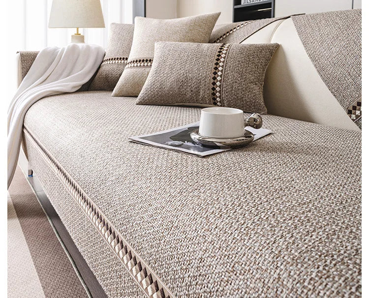Non-Slip Dustproof Cotton-Linen Sofa Cover