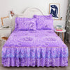 Lace-Trimmed Bed Skirt with Printed Design