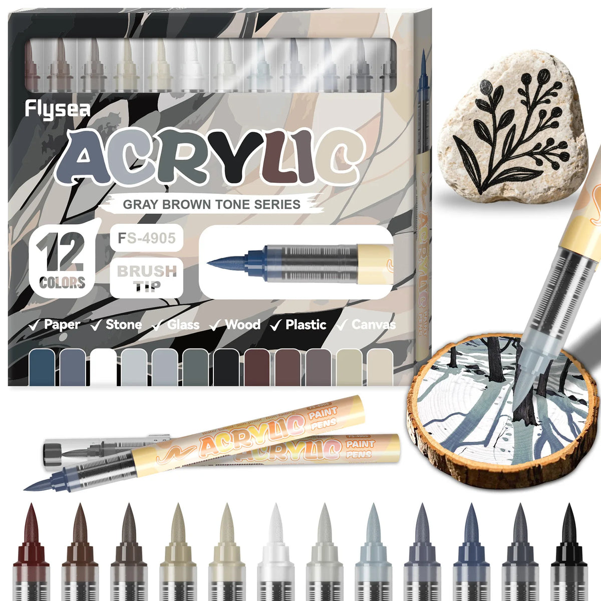 Professional Soft Tip Acrylic Marker Set