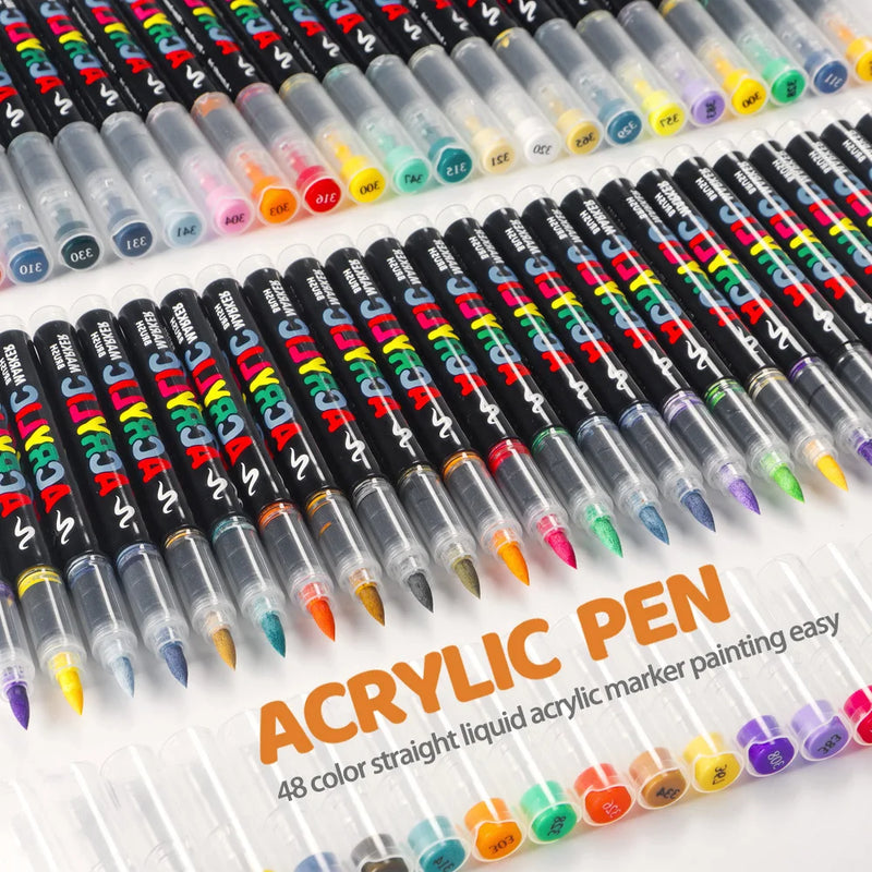 Acrylic Paint Markers with Brush Tips