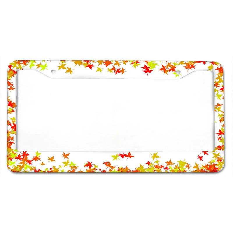 Floral Aluminum License Plate Frame with Slim Design