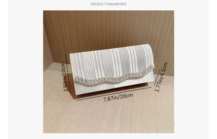 Glitter Envelope Clutch with Chain Strap