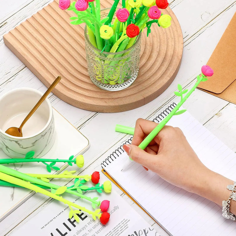 Flower Gel Pens - 0.5mm Rose Design