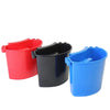 Three colored plastic bucket organizers or caddies for storing tools
