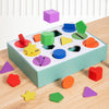 Wooden Geometric Shape & Color Sorting Box for Toddlers