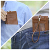 Premium PU Leather Badge Holder with Zipper and Lanyard