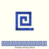 Blue acrylic mirror wall stickers featuring a decorative labyrinth pattern.