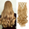 22-Inch Curly Wavy Clip-In Hair Extensions - 7 Piece Set