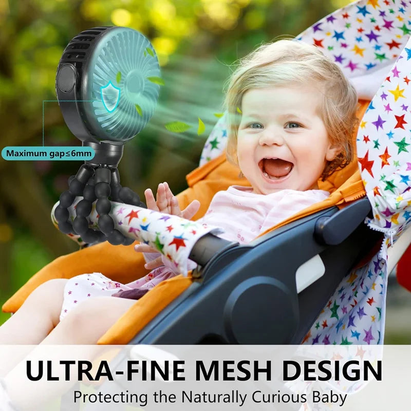 Flexible Tripod Desk Fan with Adjustable Legs