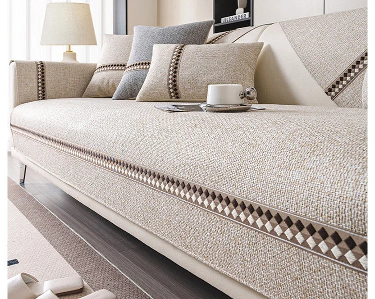 Non-Slip Dustproof Cotton-Linen Sofa Cover