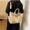 Multi-Pocket Corduroy Tote Bag – Large Capacity Casual Satchel for Travel, Work & Commute