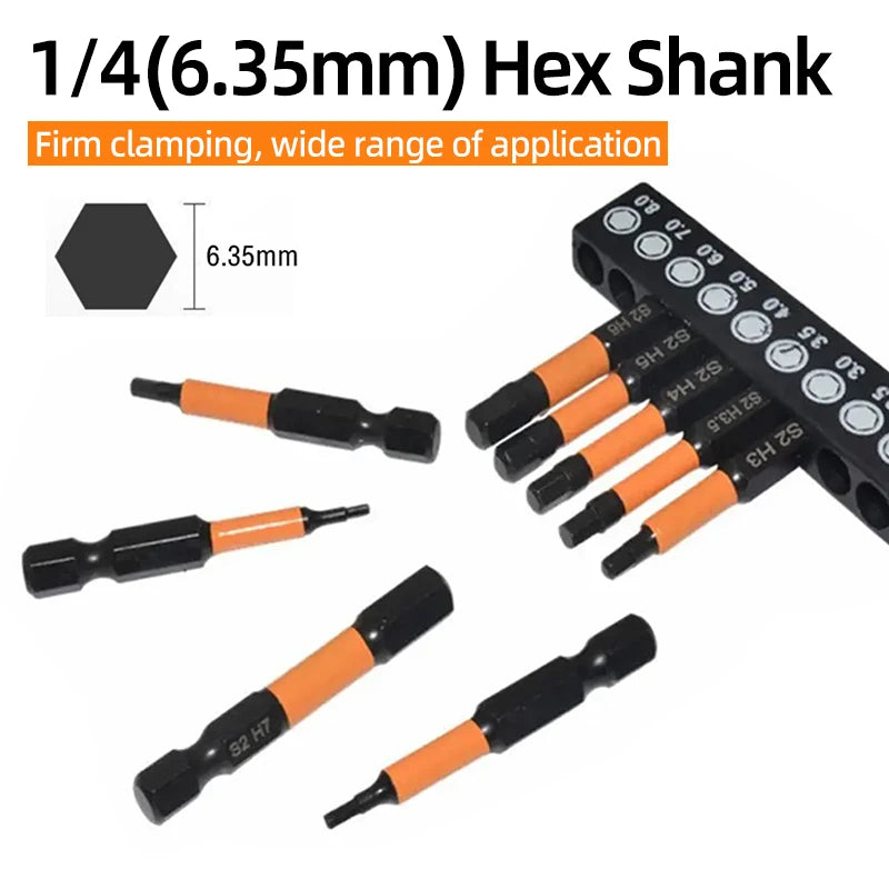 Magnetic Hex Allen Wrench Drill Bit Set (Metric & SAE, 1/4-Inch Shank)