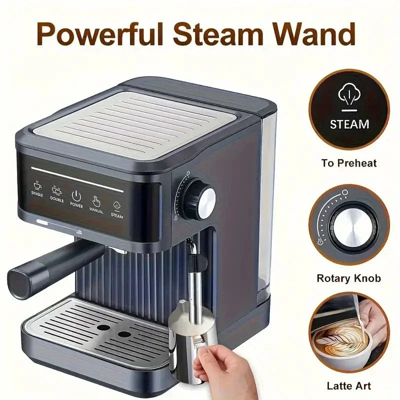Professional Espresso & Cappuccino Maker with Milk Frother
