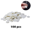 A pile of 100 white natural cotton candle wicks with metal stands.
