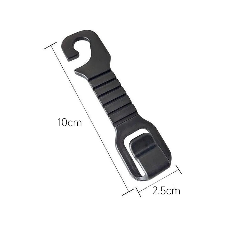 Black universal car headrest hook storage hanger for bags and clothes