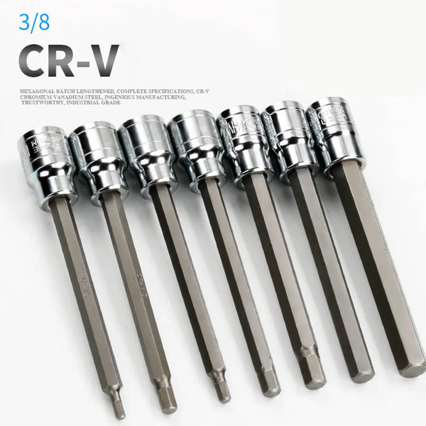 7-Piece Hex Bit Socket Set with 3/8" Square Drive