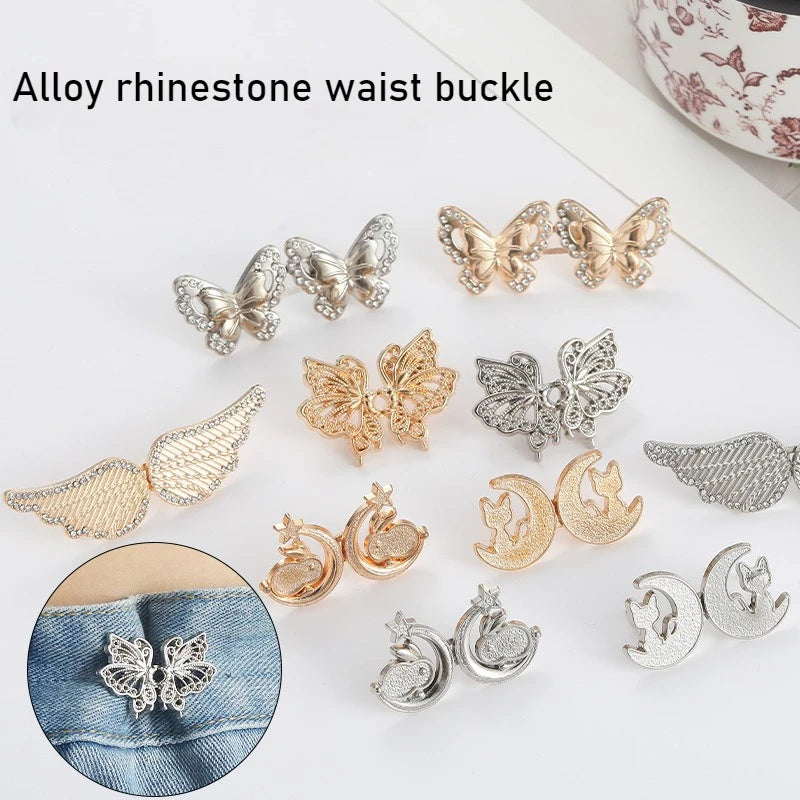 Gold and silver alloy rhinestone waist buckles for clothing