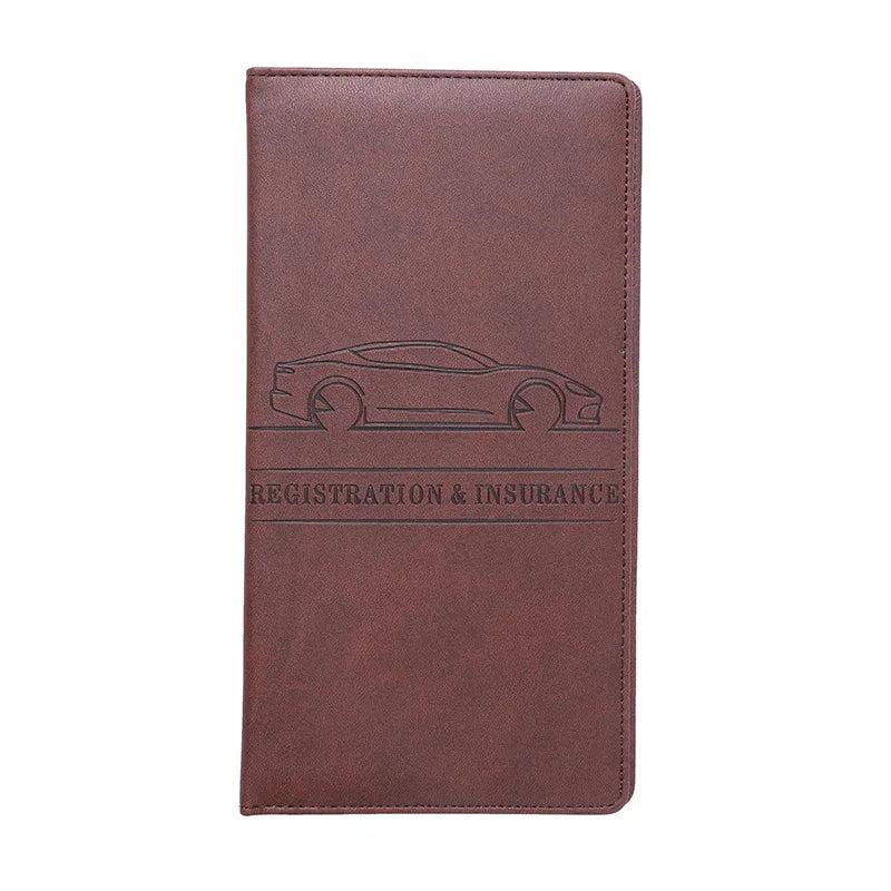 Leather Car Document Organizer with Card Holder