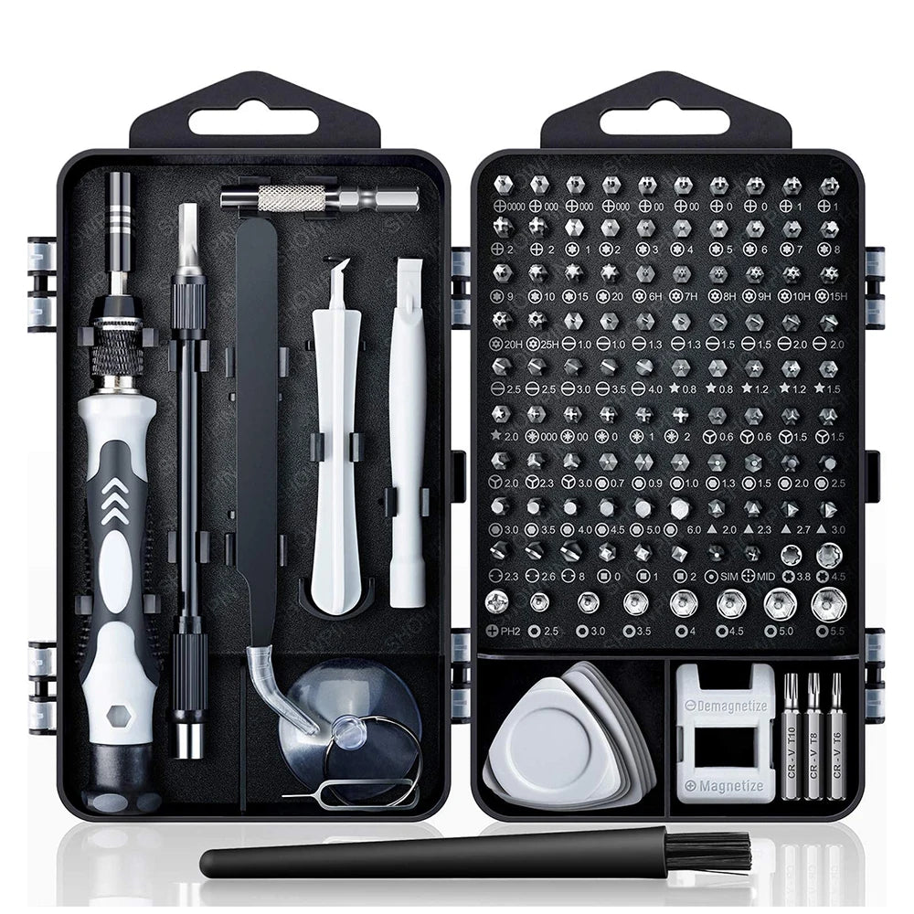 Precision 135-in-1 Screwdriver Set with Magnetic Bits and Repair Accessories