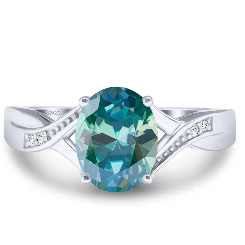 Anillo Encantador de Moissanita con Diseño de Hada en Plata de Ley 925