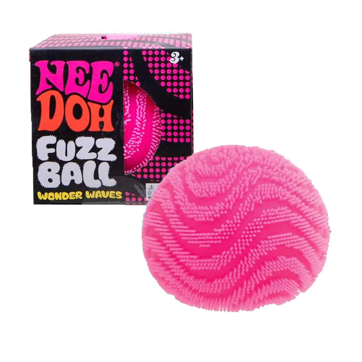 Pinkes flauschiges Stressabbau-Spielzeug mit gewellter Textur in der Verpackung