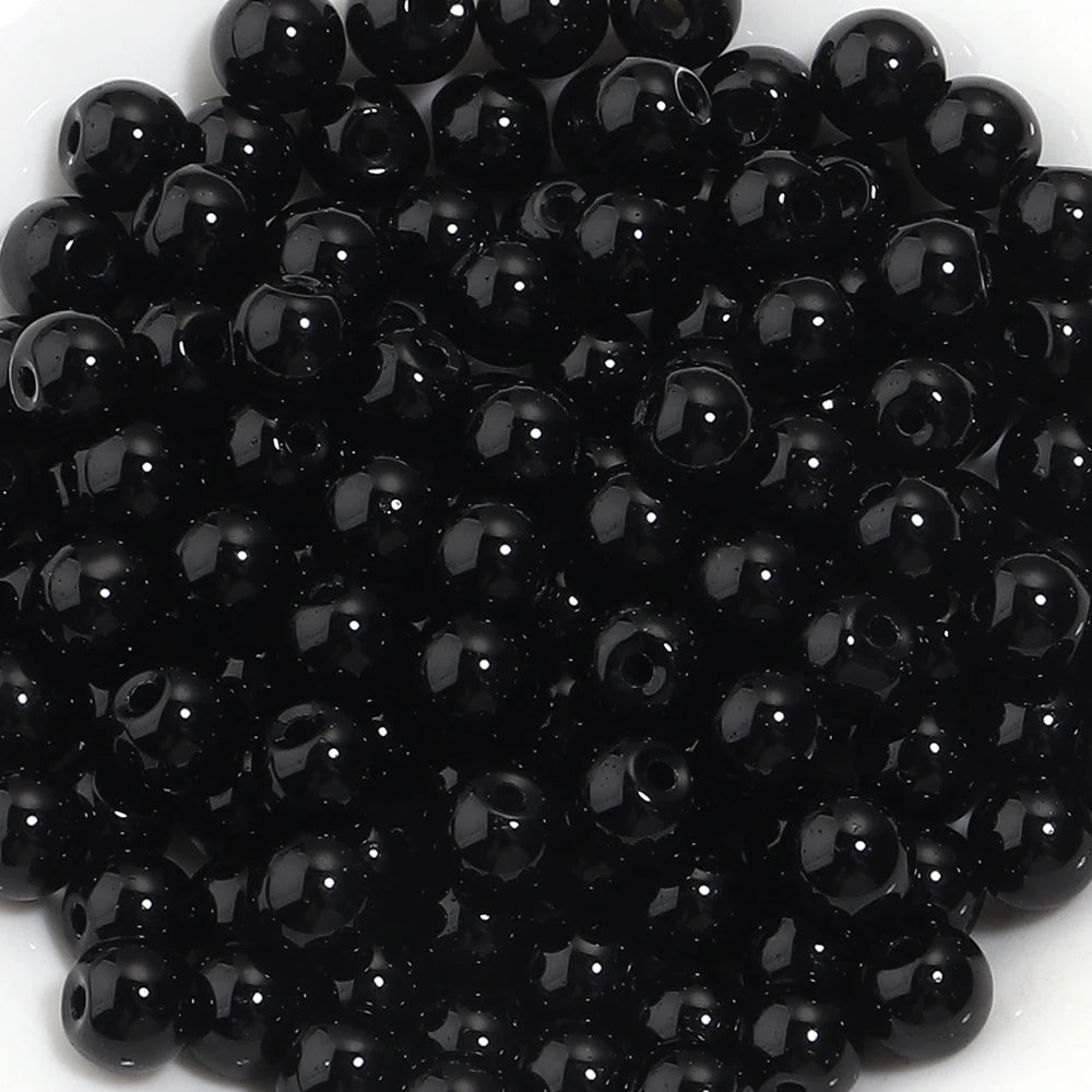 Colorful Round Glass Beads for Jewelry Making