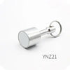Silver neodymium magnet keychain with a detachable clasp.