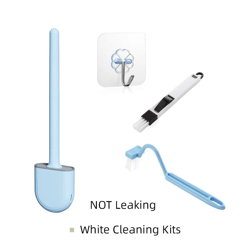 Silicone Toilet Brush with Wall-Mount Holder